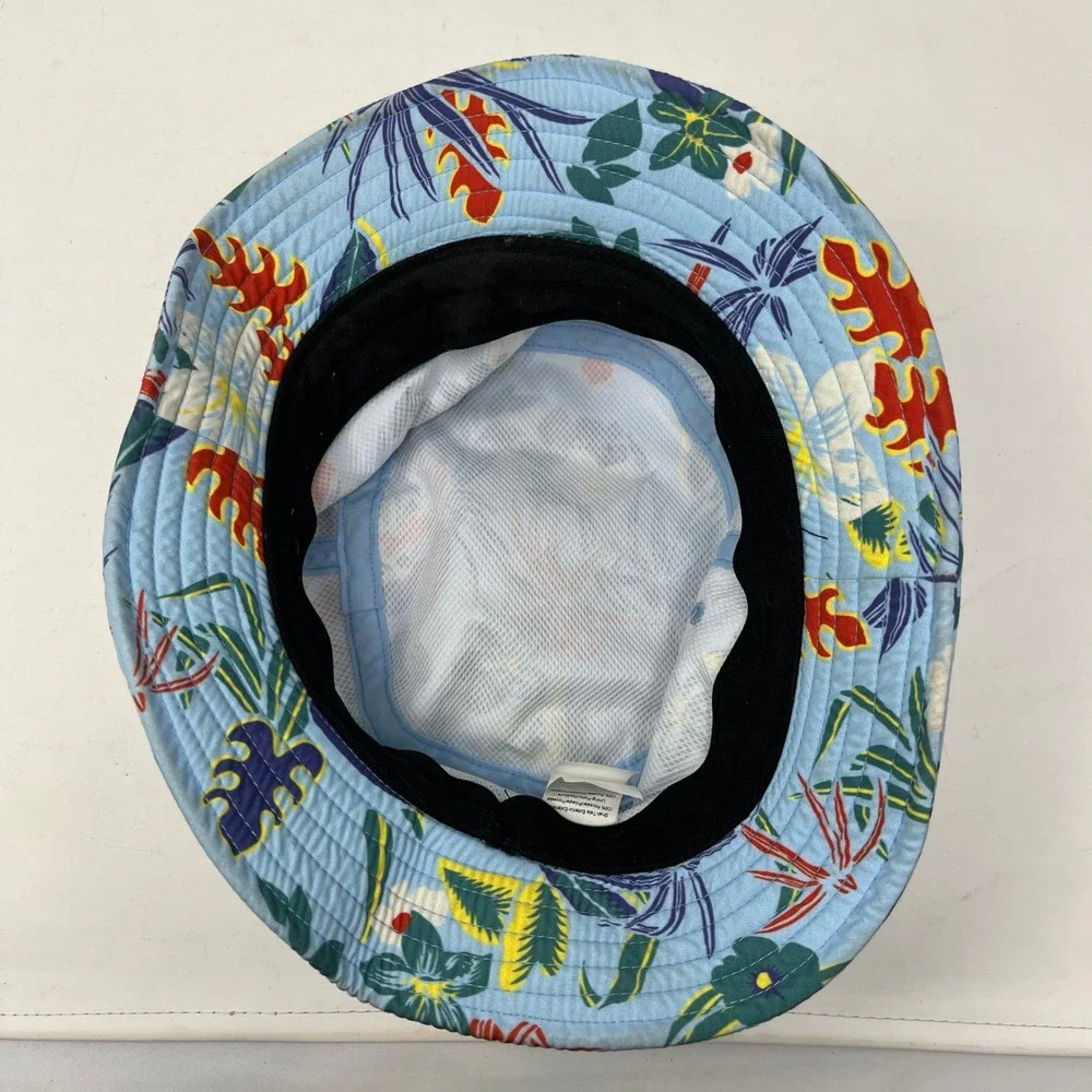 Vans Bucket Hat Blue Tropical Floral Print Summer Sun Hat L/XL